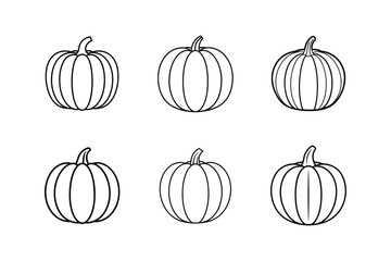 pumpkin icon vector line art illustration