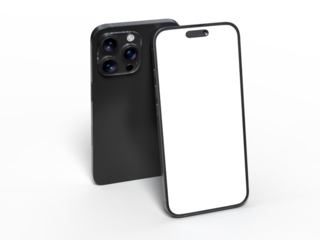 Realistic Smartphone with blank screens display isolated on background. Mobile phone digital mockups template for presentation branding, ads, banner, UI, UX interface, website, gadget presenting