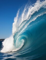 Naklejka premium Blue ocean wave splashing, cut out. 7