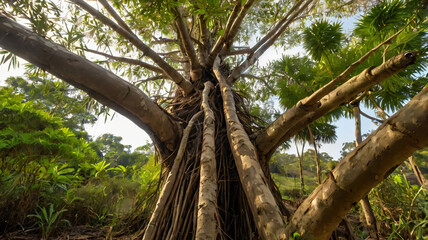 Obraz premium The trees in the forest are very old