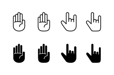 Hand icon vector isolated on white background. Hand gesture. hand stop