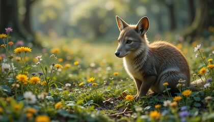baby fox in the forest