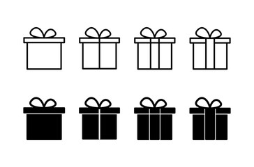 Gift icon vector isolated on white background. gift vector icon.  birthday gift