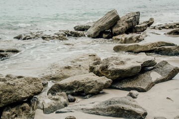 Rocks on the beach at Tanjung Papuma, Jember, Indonesia