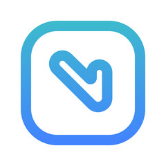 down right sign bold gradient