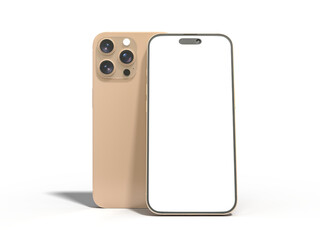 Smartphone closeup with blank screens display isolated on background. Mobile phone digital mockups template for presentation branding, ads, banner, UI, UX interface, website, gadget presenting