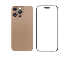 Realistic Smartphone with blank screens display isolated on background. Mobile phone digital mockups template for presentation branding, ads, banner, UI, UX interface, website, gadget presenting