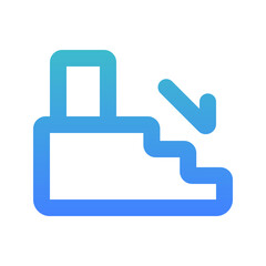 Fototapeta premium stairs down bold gradient