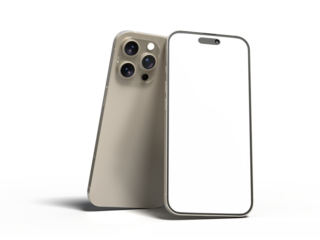 Smartphone closeup with blank screens display isolated on background. Mobile phone digital mockups template for presentation branding, ads, banner, UI, UX interface, website, gadget presenting