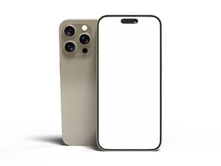 Smartphone closeup with blank screens display isolated on background. Mobile phone digital mockups template for presentation branding, ads, banner, UI, UX interface, website, gadget presenting