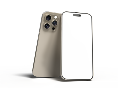 Smartphone closeup with blank screens display isolated on background. Mobile phone digital mockups template for presentation branding, ads, banner, UI, UX interface, website, gadget presenting