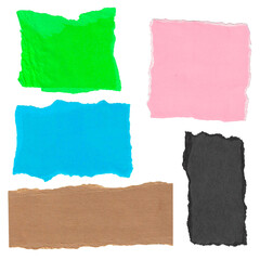 Colección de papel rasgado de colores