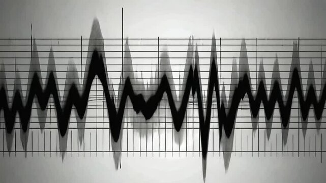 Abstract waveform data visualization, technology background