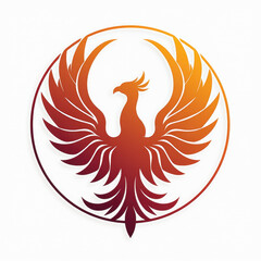 Fototapeta premium Fiery Phoenix Logo: Rebirth Symbol - Minimalism