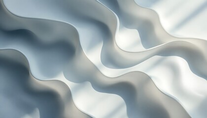 Fototapeta premium Abstract white curves, light, shadow, texture background, website design