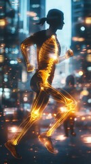 Night Runner:  A Dynamic Visualization of Human Anatomy in Motion Through City Lights
