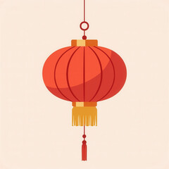 Obraz premium Red Chinese Lantern, Asian Festival Decor - Minimalist design