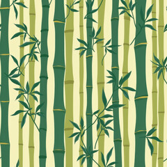 Seamless Bamboo Forest Pattern, Green Nature - Nature & Botanicals