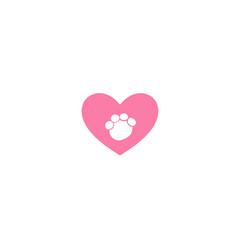 heart animal footprint symbol
