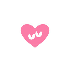 heart animal footprint symbol