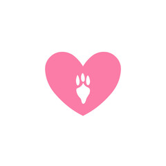 heart animal footprint symbol