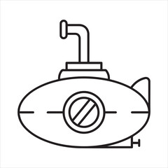 Sailboat outline icon vector art illustration.