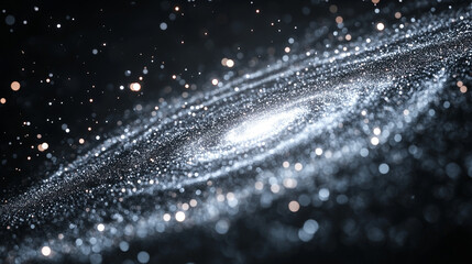 A mesmerizing cosmic black hole event horizon surrounded by a swirling nebula with a minimalistic bright tone and blurred empty space on the side, creating a modern abstract backdrop
