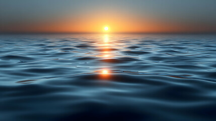 Obraz premium Sunset Sea 3D Illustration