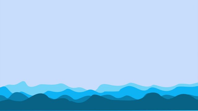 Soft and Dark Ocean Waves: Vector Loop Animation