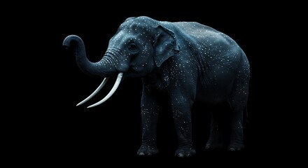 Obraz premium Majestic Night Elephant Image Starry Art Print