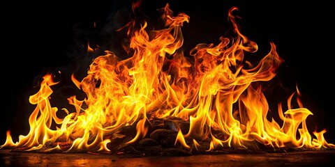 Fototapeta premium Vivid Flames Against Darkness - Captivating Fire Photography for Dramatic Contrast