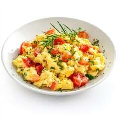 savory scrambled egg dish with tomatoes  