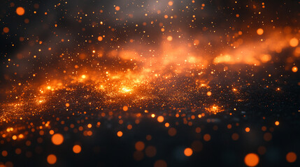 Fototapeta premium Colorful light spectrum sparkles glow against a dark background, creating a futuristic and abstract digital atmosphere with iridescence bokeh, adding festive energy and modern visual appeal