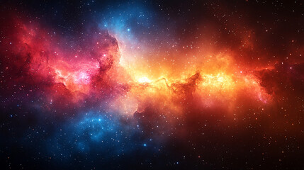 Fototapeta premium Colorful light spectrum sparkles glow against a dark background, creating a futuristic and abstract digital atmosphere with iridescence bokeh, adding festive energy and modern visual appeal