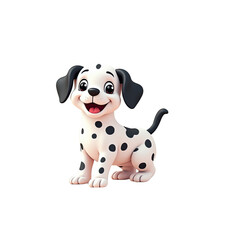 Fototapeta premium Adorable 3D Dalmatian Puppy Cartoon - 3D renderings