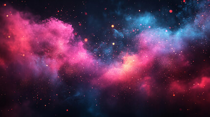 Colorful light spectrum sparkles glow against a dark background, creating a futuristic and abstract digital atmosphere with iridescence bokeh, adding festive energy and modern visual appeal

