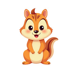 Fototapeta premium Cute Cartoon Chipmunk Illustration - Minimalist design