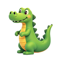 Fototapeta premium Cute Cartoon Crocodile 3D Render - 3D Illustrations