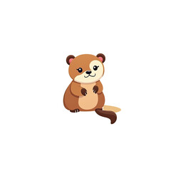 Obraz premium Cute Cartoon Otter Illustration - Cute animals