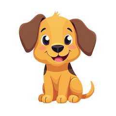 Fototapeta premium Cute Cartoon Puppy, Happy Dog Illustration - Minimalist design