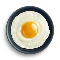 Fried Egg as a sunny side up breakfast meal as a symbol for fresh eggs as a perfect circle design...