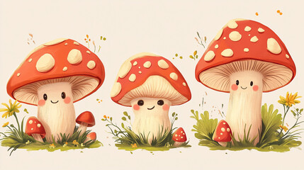 cute mushroom set