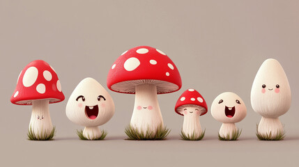 cute mushroom set