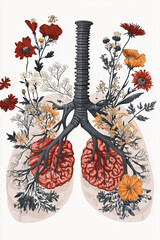 Naklejka premium World Lung Cancer Day,lung cancer awareness campaign