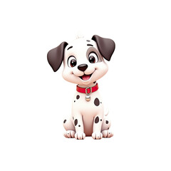 Naklejka premium Adorable 3D Dalmatian Puppy Cartoon - Cute animals