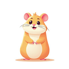 Adorable Cartoon Hamster Illustration - Cute animals