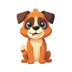Obraz premium Adorable Cartoon Puppy Dog Illustration - Cute animals