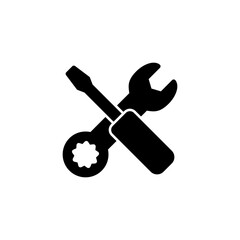 Tools icon logo design. tool sign and symbol. setting icon. Wrench and screwdriver. Service, repair