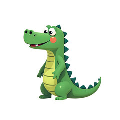 Obraz premium Cute Cartoon Crocodile Illustration - Minimalist design
