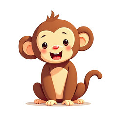 Obraz premium Cute Cartoon Monkey Illustration - Cartoon illustrations